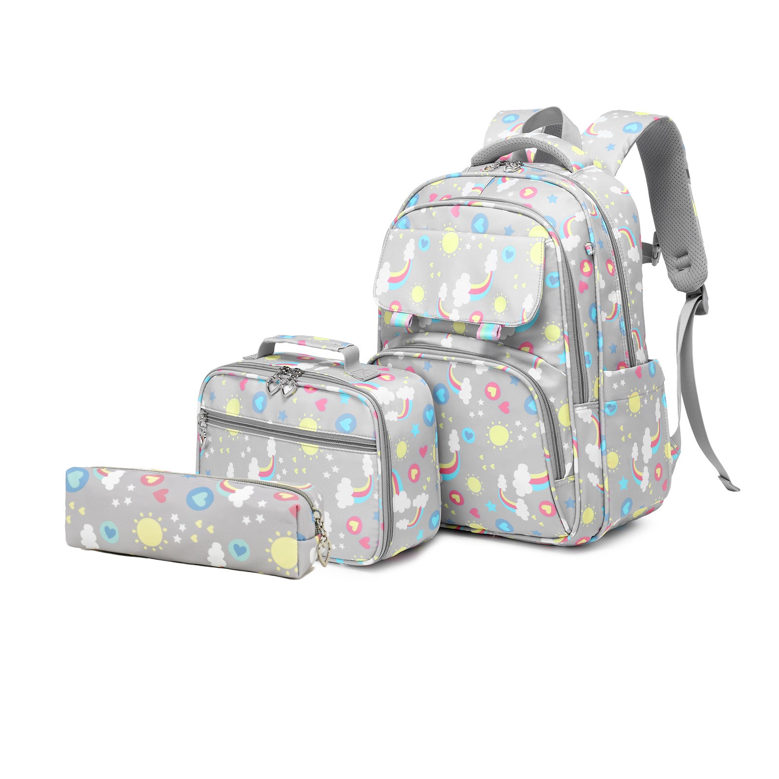 Kid Backpack Cartoon Printed Primary Secondary Schoolbag Two-piece