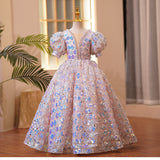 Kid Baby Girl Spring Birthday Host Performance Flower Dresses