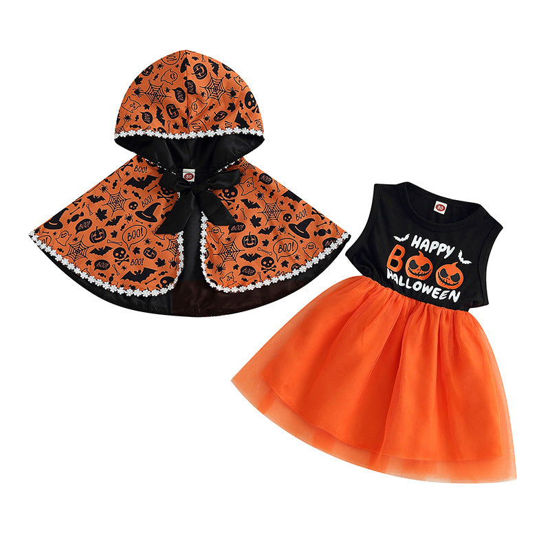Halloween Kid Baby Girl Letter Dress