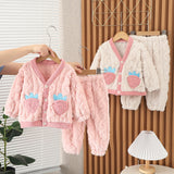 Kid Baby Girls Pajamas Autumn Winter Cotton Plush Home Pajamas