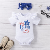 Baby Girl Independence Day Short Sleeve Star Skirt Sets