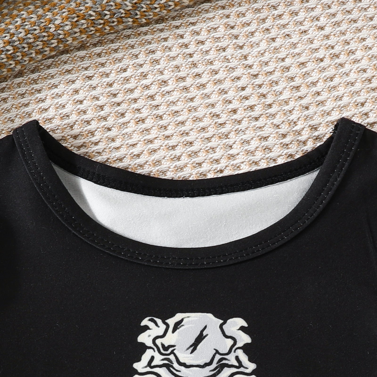 Halloween Kid Baby Girl Skull Print Long-sleeved Suit 2 Pcs Sets