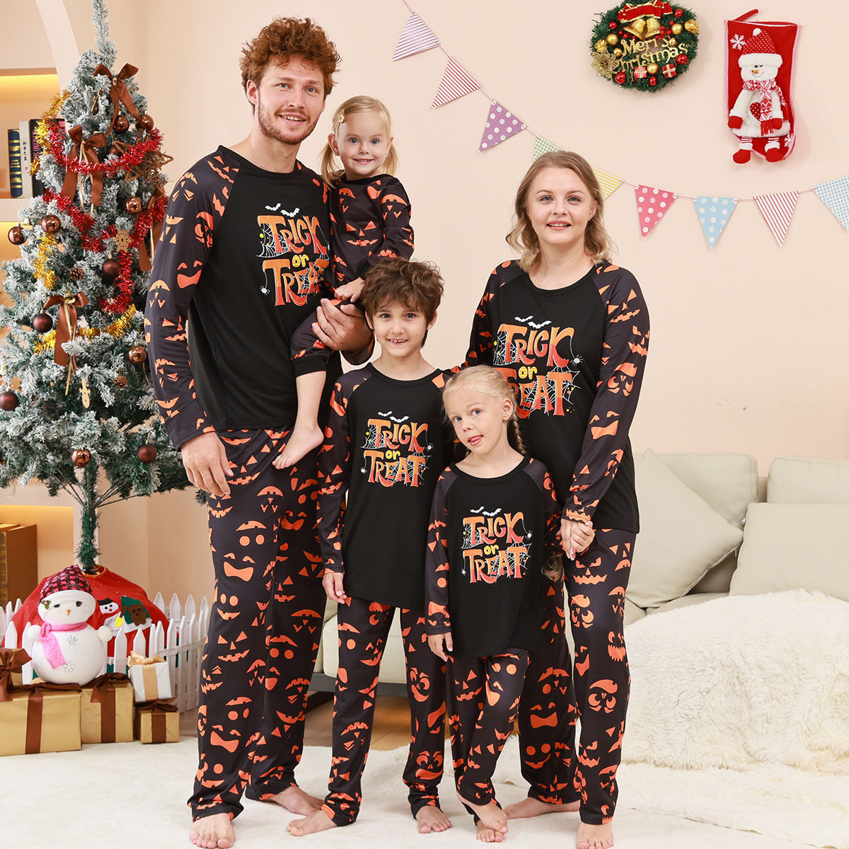 Family Matching Halloween Christmas Parent-child Loungewear Pajamas