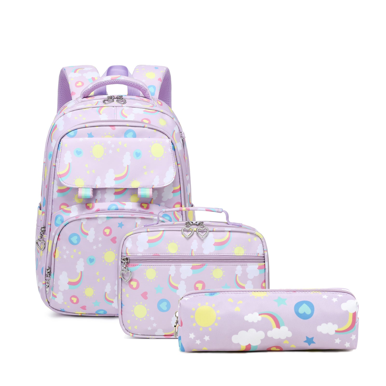 Kid Backpack Cartoon Printed Primary Secondary Schoolbag Two-piece