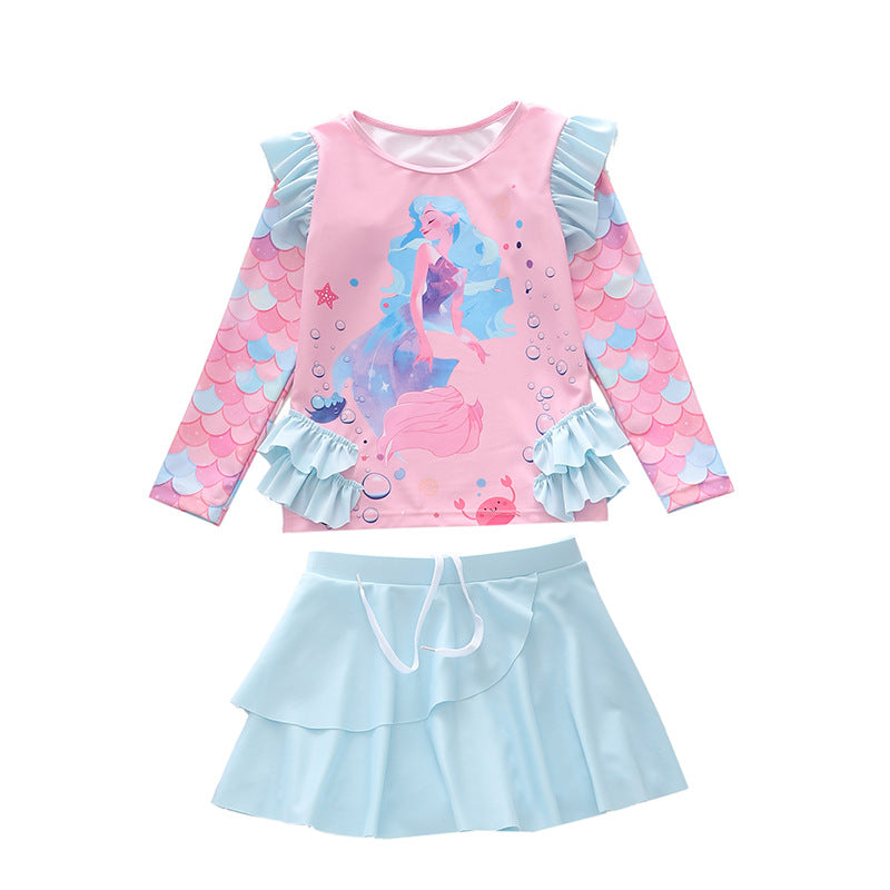 Kid Baby Girls Split Three-dimensional Lotus Leaf Swimsuit