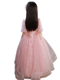 Kid Girl Trendy Flower Wedding Host Piano Performance Dress