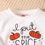 Halloween Pumpkin Letter Long Sleeve Velvet 2 Pcs Set