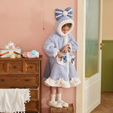 Kid Girl Autumn Winter Thickened Flannel Pajamas Home Wear