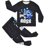 Kid Boy Cuhk Hotcakes Long Sleeve Home Suit Pajamas