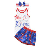 Baby Independence Day Short Sleeve Star Stripe Printing Sets
