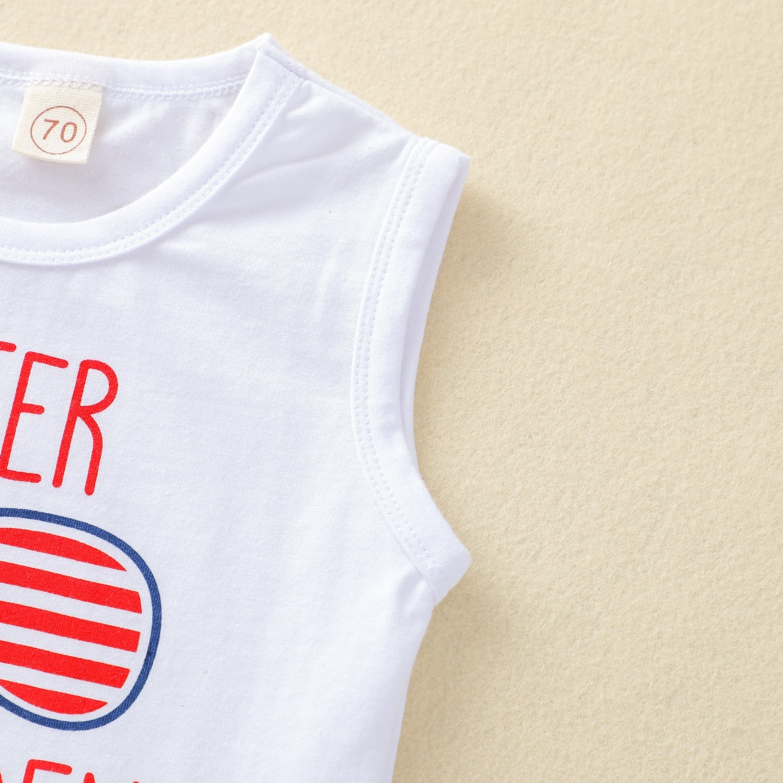 Baby Kids Boys Independence Day Letter Printed Tank Tops Shorts Sets