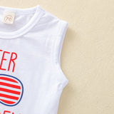 Baby Kids Boys Independence Day Letter Printed Tank Tops Shorts Sets