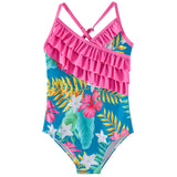 Kid Girls Swimsuit One-piece Flower Print Swimsuit