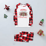 Family Matching Home Christmas Plaid Patchwork Print Pajamas
