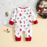 Baby Christmas Spring Autumn Long Sleeve Cartoon Zipper Rompers