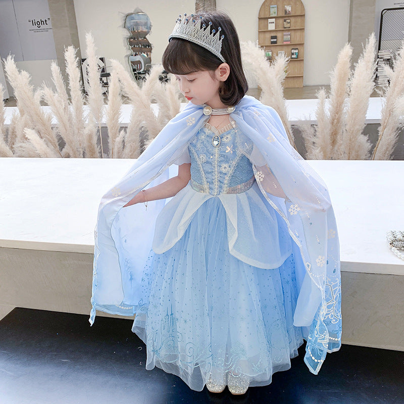 Kid Girl Elsa Christmas Cloaks Coats