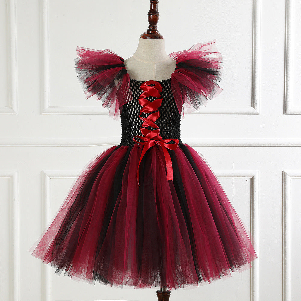 Halloween Kid Girl Costume Witch Festival Performance Dress