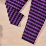 Halloween Kids Baby Girl Ghost Print Mesh Striped 2 Pcs Sets