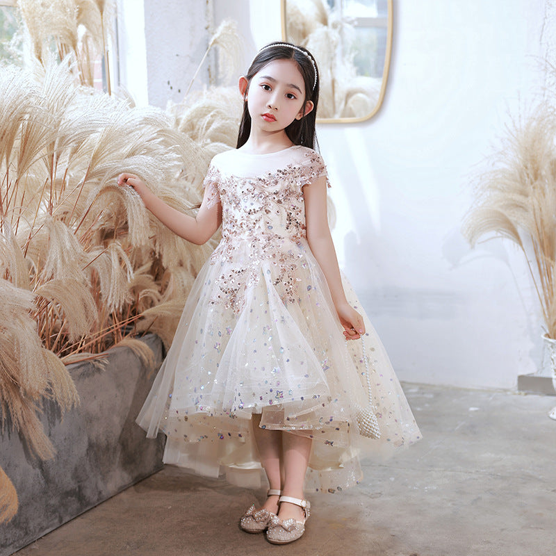 Kid Baby Girl Piano Performance Flower Birthday Dresses