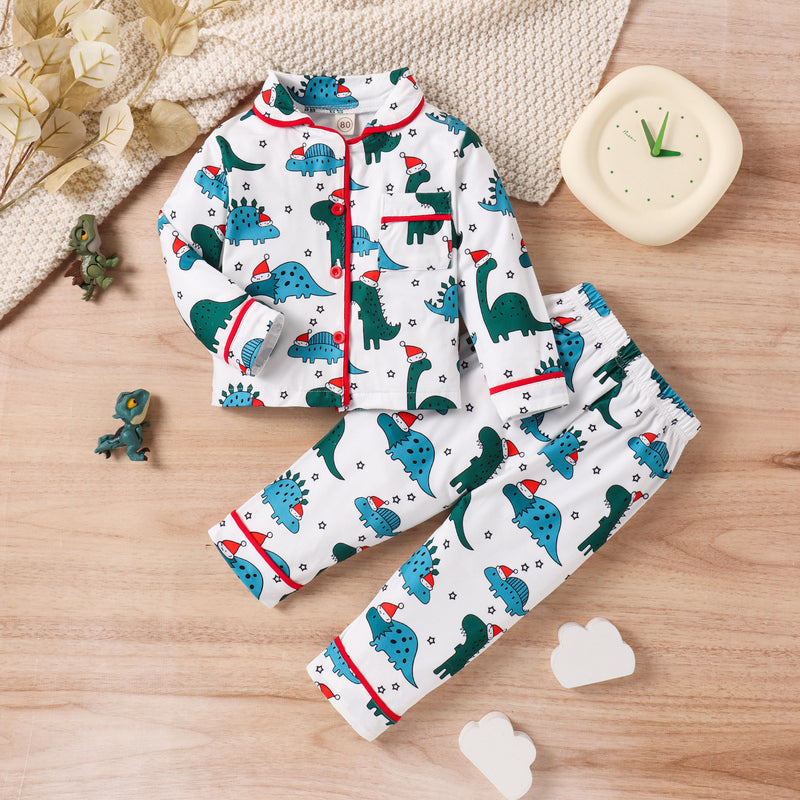 Kid Baby Boy Autumn Winter Long Sleeved Home Pajamas Set