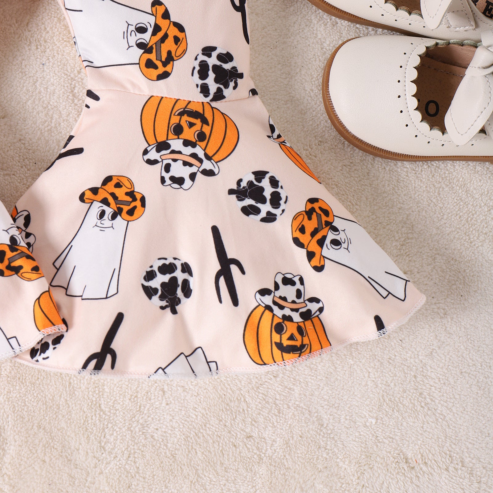 Baby Girls Halloween Printed Letter Pumpkin 2 Pcs Sets