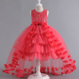 Kid Girl Princess Sleeveless Puffy Flower Wedding Performance Dresses