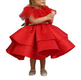 Kid Girl First Birthday Princess High-end Winter Flower Dresses
