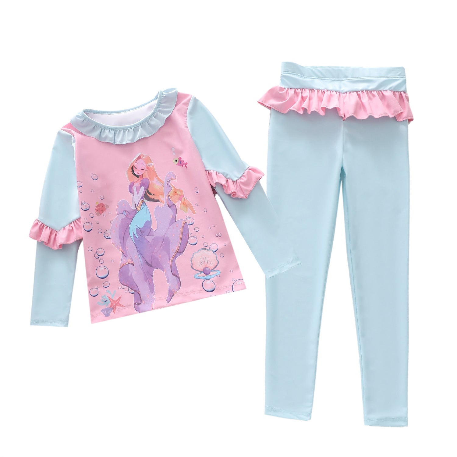 Kid Girl Split Body Conservative Cute Swimsuit