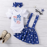 Baby Girl Independence Day Short Sleeve Star Skirt Sets
