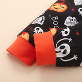 Halloween Kid Baby Boy Pumpkin Smiling Face Printed 2 Pcs Sets