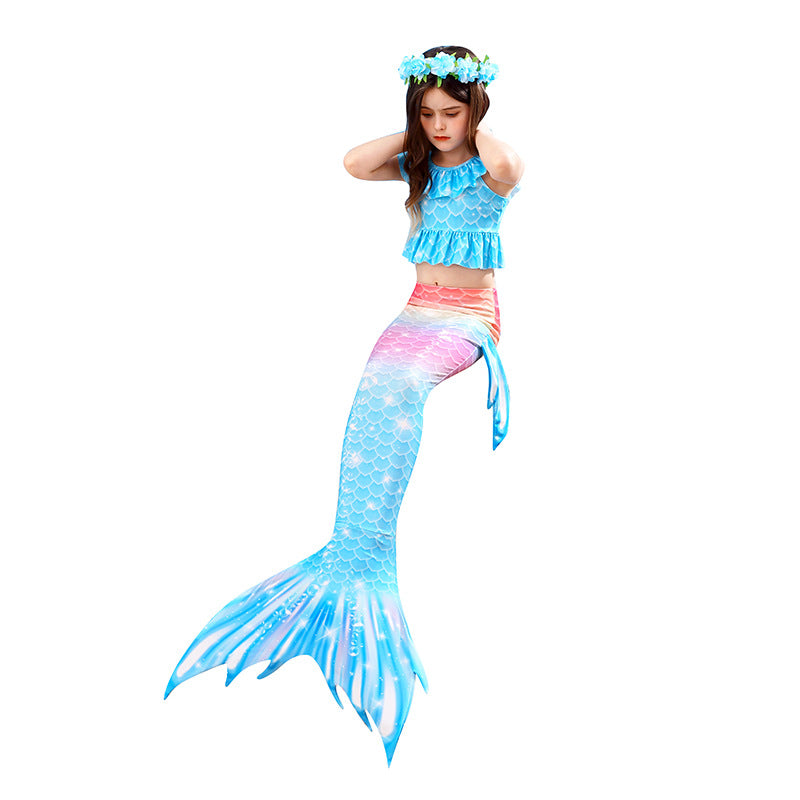 Kid Girls Swimming Mermaid Tail Swimsuits Swimwear