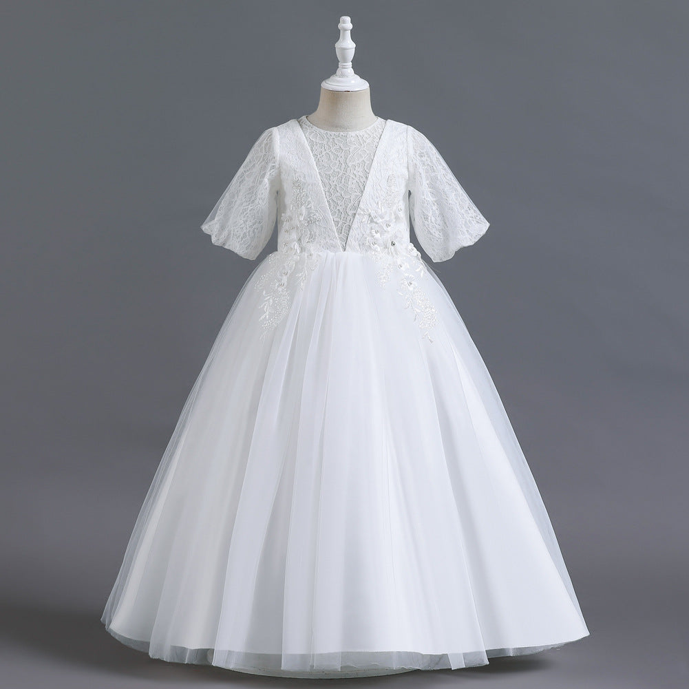 Kid Girl Lace Wedding Fluffy Flower Princess Dresses