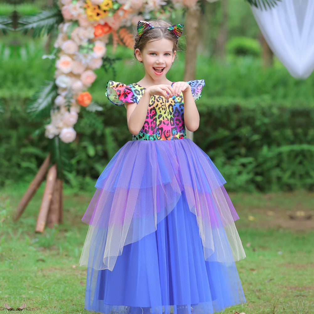 Kid Girl Halloween Long Masquerade Dresses