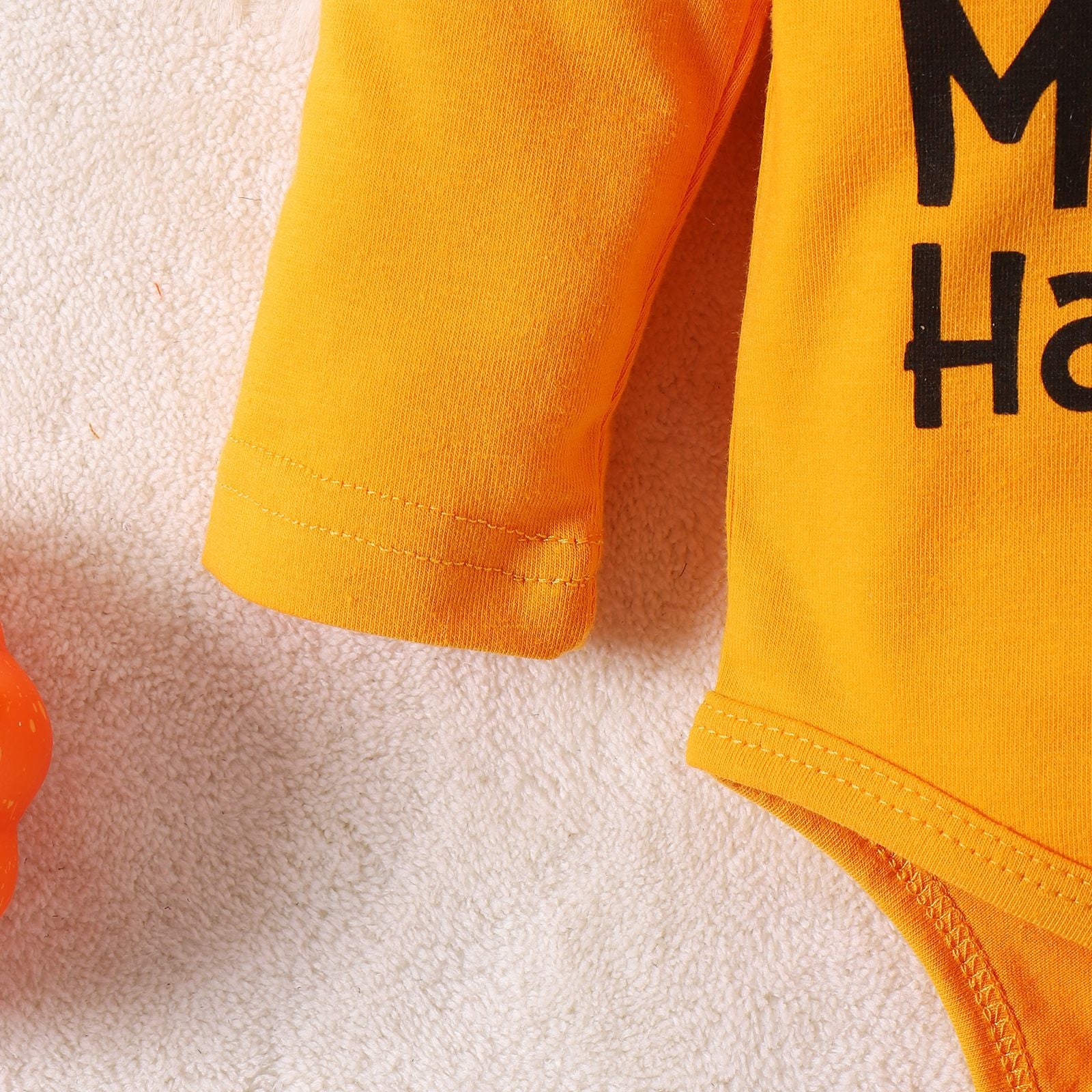 Baby Girls Halloween Print Letter Pumpkin Print Flared 2 Pcs Set