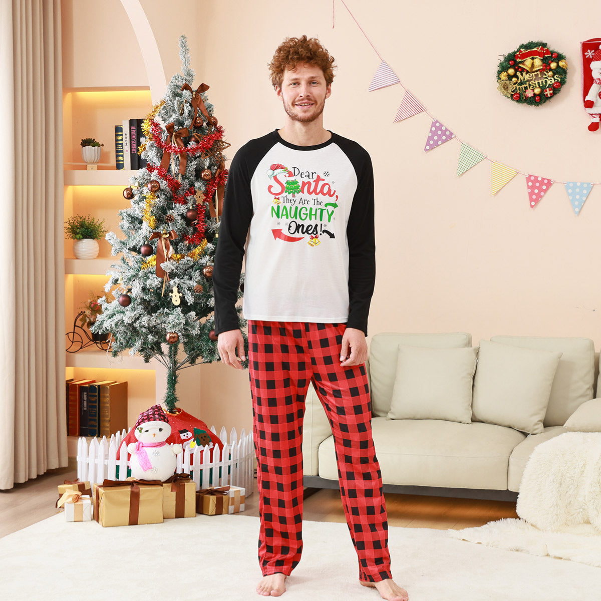 Family Matching Parent-child Christmas Loungewear Plaid Pajamas