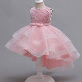 Kid Girls European American Flower Shaggy Yarn Piano Dresses