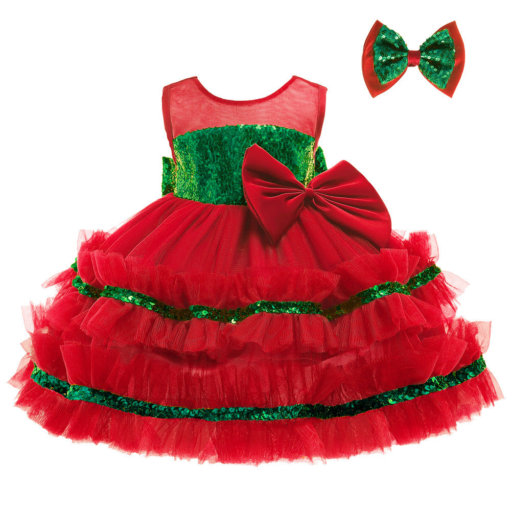 Kid Baby Girl Princess Tulle Christmas Shaggy Dresses
