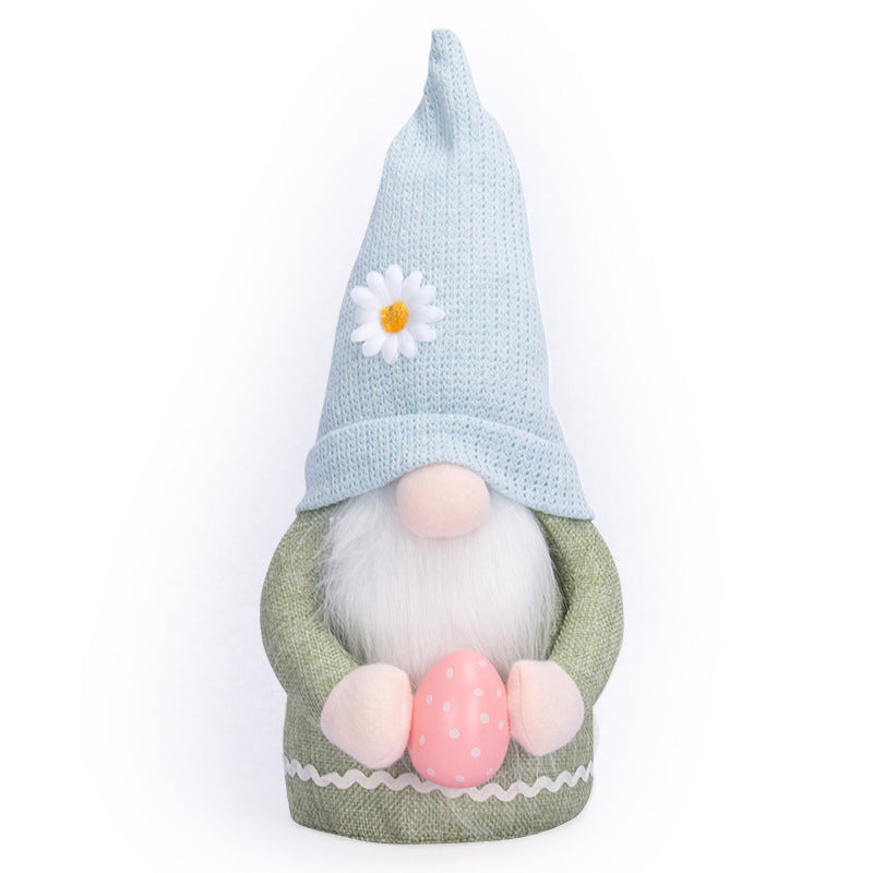 Easter Decorative Rabbit Egg Holding Doll Decoration Gift
