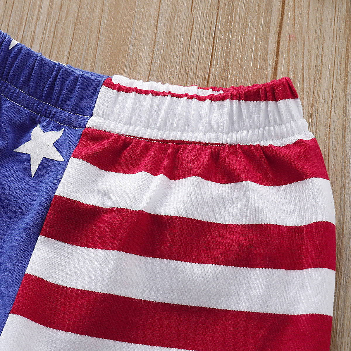 Independence Day Baby Boy Sleeveless Letter Print Star Print Sets 2 Pcs