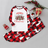 Family Matching Home Christmas Plaid Patchwork Print Pajamas