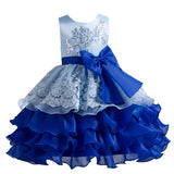 Kid Girl Formal Bow Tie Flower Wedding Evening Dress