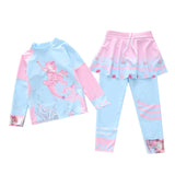 Kid Girl Split Long Sleeved Beach Sun Proof Swimsuit