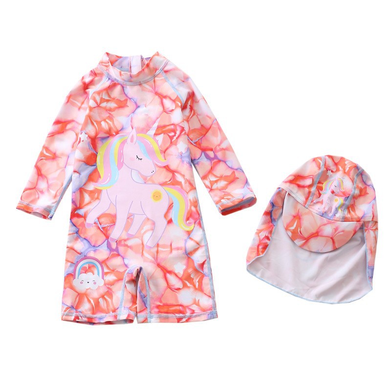 Kid Baby Girl Surfing Suits Long Sleeved Sun Protection Swimsuits