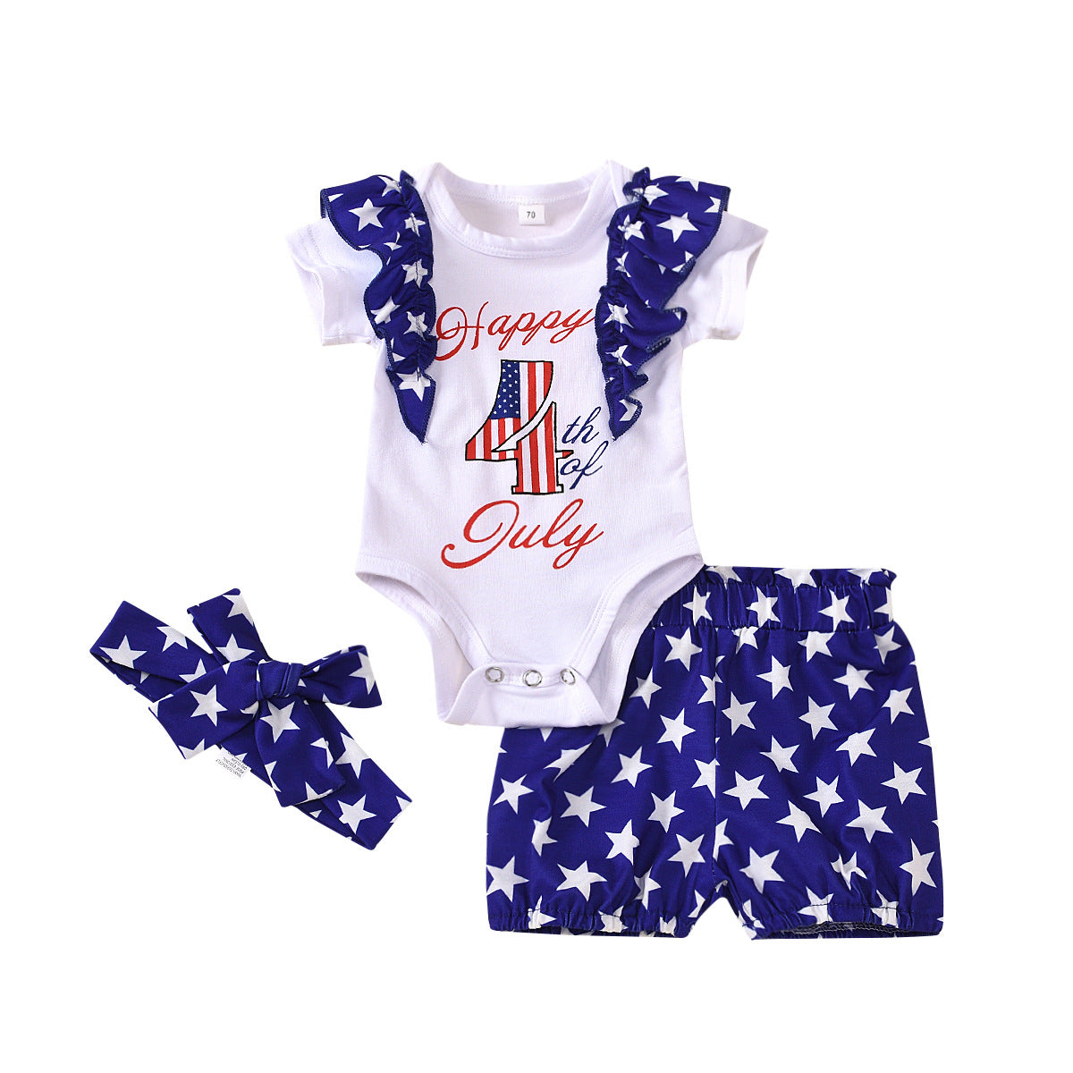 Baby Girl Stars Independence Day Shorts Set