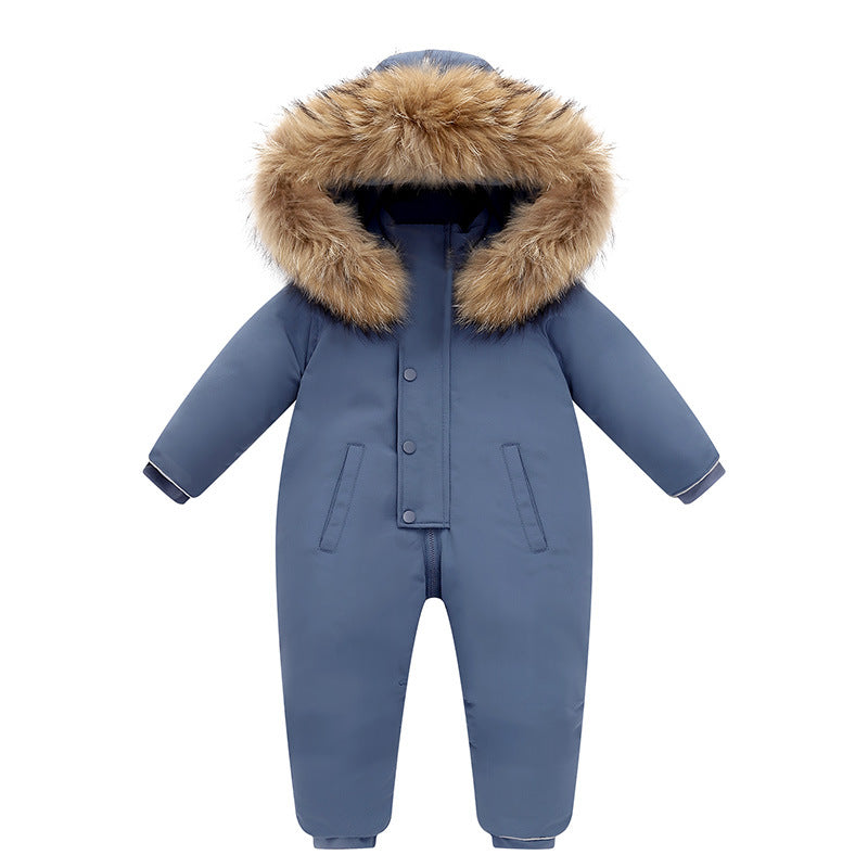 Baby One-piece Down Infant Jumpsuit Thickened Rompers
