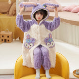 Kid Baby Girl Coral Fleece Thick  Flannel Loungewear Pajamas