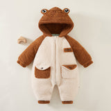 Newborn Down Cotton Jumpsuit Bodysuit Winter Hooded Romper