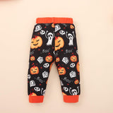 Halloween Kid Baby Boy Girl Pumpkin Orange Hoodie 2 Pcs Set