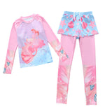 Kid Girl Split Long-sleeved Conservative Sun Protection Swimsuit