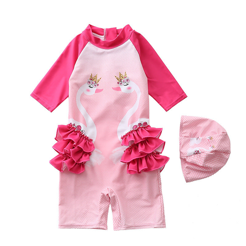 Baby Girl One-piece Flamingos Swimsuits